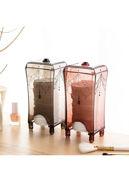 COFFEE3PCS Makyaj Kutusu Organizatör Şeffaf Standı Makyaj Temizleyici Pamuk Ped Dağıtıcı Tutucu Plastik Konteyner (Yurt Dışından) modelleri