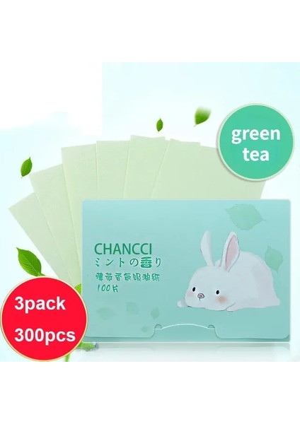 GREEN-300PCS 300PCS Taşınabilir Yüz Yağı Kurutma Kağıdı Paspas Yüz Mendil Yüz Temizleyici Yağ Kontrolü Yağ Emici Yüz Temizleme Araçları Yeni (Yurt Dışından)