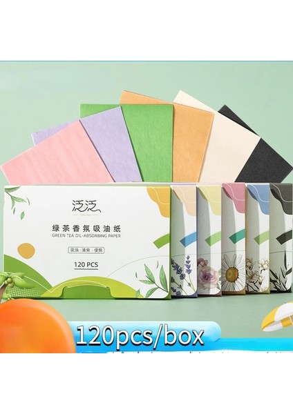 No.5 120P Bambu Cha Pembe Gül Yüz Emici Kağıt Yağ Kontrol Mendilleri Levhalar Yağlı Yüz Kurutma Paspas Dokular Makyaj Yüz Bakım Araçları 100-120 Adet (Yurt Dışından)