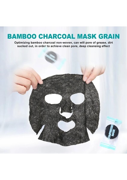 888682 6 Adet 1 ~ 10 Adet/torba Bambu Kömür Sıkıştırılmış Maske Sayfası Siyah Sıkıştırılmış Yüz Maskesi Beyazlatma Yüz Bambu Kömür Maskeleri Kağıt (Yurt Dışından) modelleri