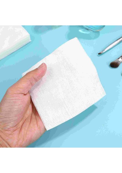 Beyaz 200 Adet Makyaj Temizleme Pedleri Dokunmamış Kumaş Tek Kullanımlık Kare Ince Yüz Temizleme Makyaj Sayfaları Makyaj Mendilleri (Yurt Dışından)