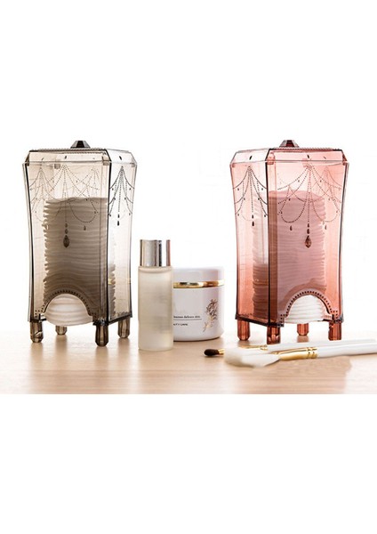 WHITE2PCS Makyaj Kutusu Organizatör Temizle Standı Makyaj Temizleyici Pamuk Ped Dağıtıcı Tutucu Plastik Konteyner (Yurt Dışından) fırsatları