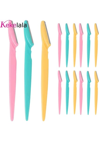 3 Adet Sarı Taşınabilir 3 Adet Pembe Yeşil Kadın Kaş Düzeltici Şekillendirici Yüz Usturası (Yurt Dışından) modelleri