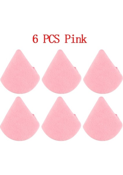 6 Adet Pembe 2/3/6 Adet Üçgen Toz Puf Yumuşak Makyaj Süngeri Kozmetik Yumuşak Pamuk Yüz Pudrası Puf Yıkanabilir Kadife Makyaj Mini Puf Araçları (Yurt Dışından)