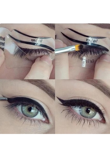 2 Adet 2 Adet Pro Eyeliner Şablonlar Kanatlı Eyeliner Şablon Modelleri Şablon Şekillendirme Araçları Kaşlar Şablon Kartı Göz Farı Makyaj Aracı (Yurt Dışından)
