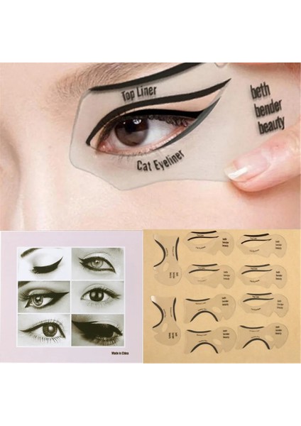 2 Adet 2 Adet Pro Eyeliner Şablonlar Kanatlı Eyeliner Şablon Modelleri Şablon Şekillendirme Araçları Kaşlar Şablon Kartı Göz Farı Makyaj Aracı (Yurt Dışından)