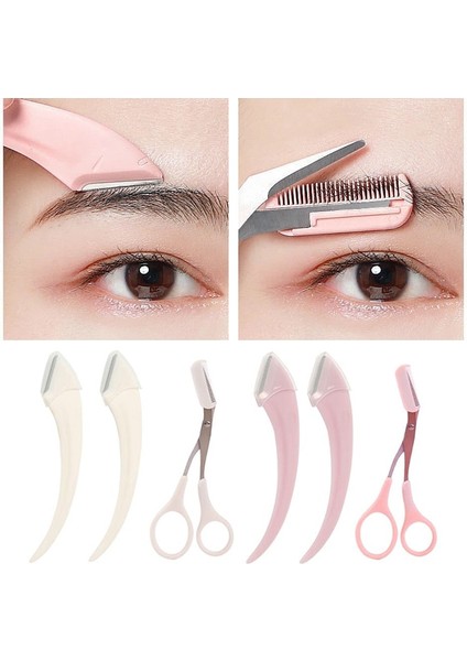 Pembe Yeni 2022 Kaş Taraklı Makas ve Kaş Düzeltici Ustura Set 2 Renk (Yurt Dışından) indirimleri
