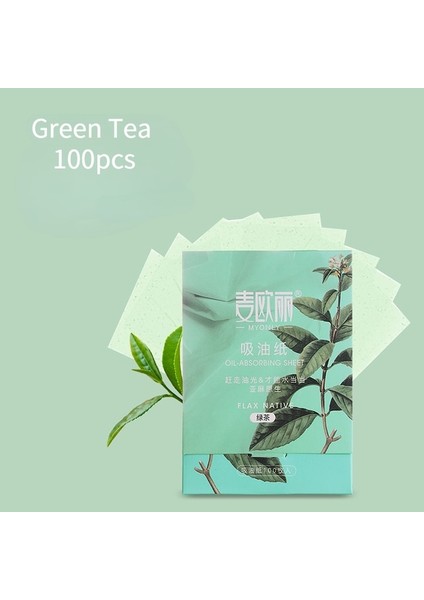 No.1 100 Adet/torba Yeşil Yüz Emici Kağıt Yüz Yağ Kontrolü Temizleme Mendilleri Emici Levha Yağlı Paspas Dokular Yüz Bakım Aksesuarları (Yurt Dışından)