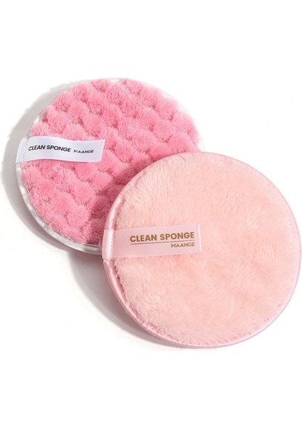 Pembe 2 Adet Yeniden Kullanılabilir Makyaj Temizleyici Mikrofiber Bez Pedler Sökücü Havlu Yüz Temizleyici Peluş Makyaj Tembel Temizleme Tozu Puf (Yurt Dışından)