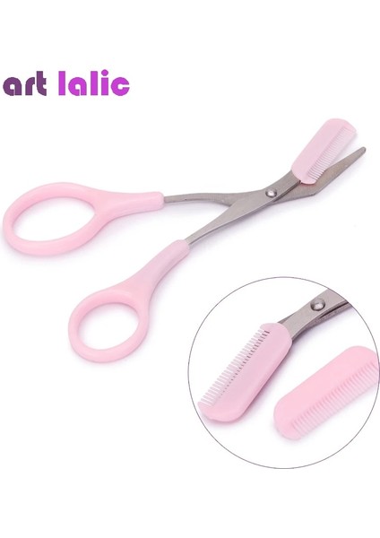 1 Adet Pembe Kaş Düzeltici Makas 2 Tarak Yüz Epilasyon Bakım Şekillendirme Tıraş Makinesi Kozmetik Makyaj Aksesuarları (Yurt Dışından)
