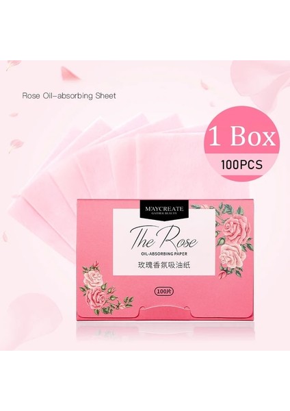 04-Rose 100 Adet/kutu Yüz Yağı Kurutma Kağıdı Taşınabilir Paspas Yüz Mendil Yüz Temizleyici Yağ Kontrolü Yağ Emici Yüz Temizleme Araçları Yeni (Yurt Dışından)