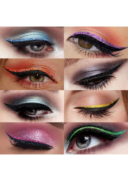 Mor ve Pembe Batı ve Ay Renkli Eyeliner Macun Moda Yaratıcı Parti Gece Kulübü Taşınabilir Çok Renkli Eyeliner Macun Altı Çift (Yurt Dışından)