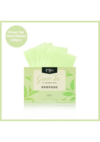 Yeşil ÇAY-100PCS 50/100 Adet/kutu Yüz Yağı Taşınabilir Kurutma Kağıdı Paspas Yüz Mendil Yüz Temizleyici Yağ Kontrolü Yağ Emici Yüz Havlusu Araçları (Yurt Dışından)