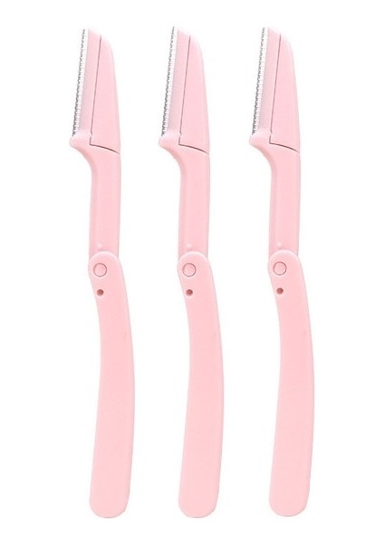 Pembe Opp Yunduogirl 3 Adet Katlanır Yüz Tıraş Makinesi Kaş Düzeltici Bıçak Anti-Scratch Jilet Makyaj Araçları Kaş Düzeltici Yüz Jilet Kadınlar Için (Yurt Dışından)