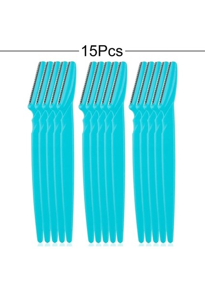 15 Adet Mavi 150/80/20 Adet Kaş Bıçağı Emniyet Kapağı ile Çok Amaçlı Yüz Tıraş Bıçağı Kaş Saç Düzeltici Epilatör Profiler Dermaplane Aracı (Yurt Dışından)