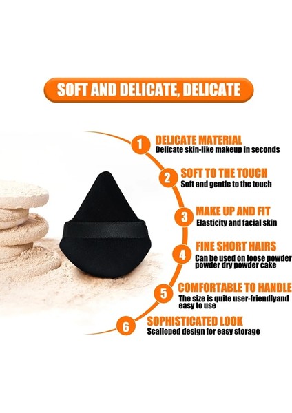 Cilt Rengi-5pcs 5 Adet Kadife Üçgen Toz Puf Kozmetik Yumuşak Pamuk Pudra Puf Kozmetik Fondöten Makyaj Araçları Kuru ve Islak Makyaj Süngerleri (Yurt Dışından) indirimleri