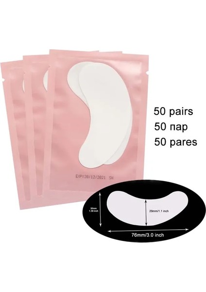 Pink-50 Eyepads 50/100/200 Pairs Kirpik Kağıt Yamalar Göz Pedleri Kirpik Gözler Yamalar Lint Ücretsiz Kadın Eyepads Kirpik Uzatma Araçları (Yurt Dışından)
