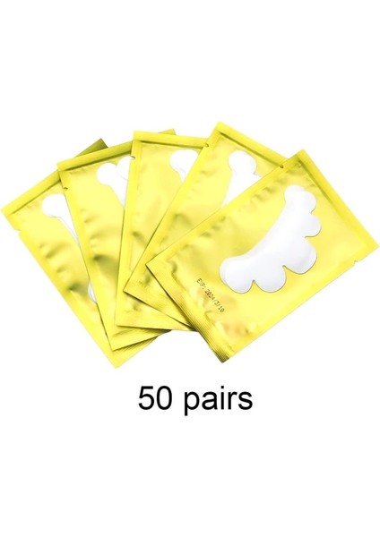 50 Adet Sarı 20/50 Çift Kirpik Uzatma Göz Çıkartmalar Hidrojel Yamalar Aşılama Kirpik Göz Pedleri Altında Kirpik Uzatma Kirpik Araçları Makyaj (Yurt Dışından)