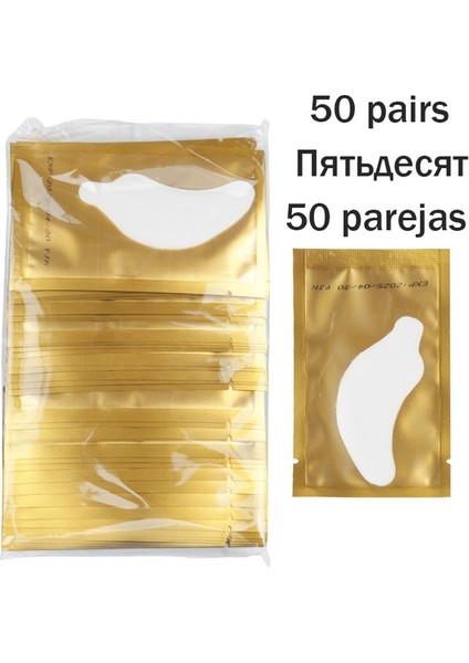 50 Çift Altın Pedler 50/200 Çift Göz Pedleri Kirpik Uzatma Yamaları Hidrojel Jel Pedi Kirpik Uzatma Göz Altı Yamaları Kirpik Pedleri Kirpik Yaması (Yurt Dışından)