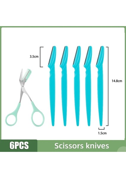 Mavi Set 3 Kaş Düzeltici 5/6/10 Adet Taşınabilir Kaş Jilet Paslanmaz Çelik Kaş Makası Taraklar Makas Güzellik Ürünleri Makyaj Araçları (Yurt Dışından)