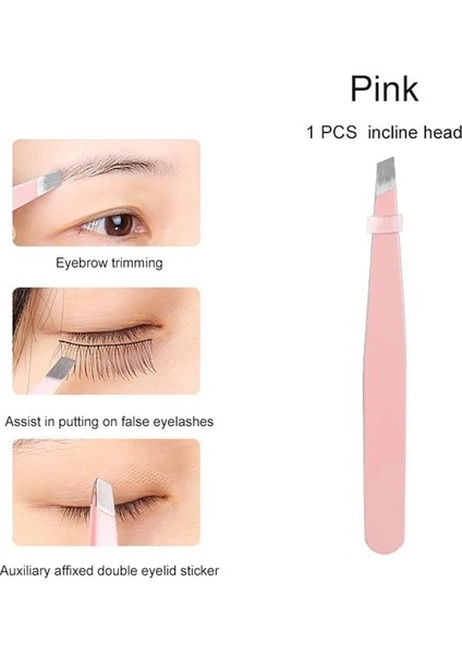 Pembe 1 Adet Eğim 3 Adet/takım Paslanmaz Çelik Siyah Kaş Cımbız Noktası Ucu/eğimli Uç/düz Uçlu Epilasyon Makyaj Araçları Çanta Kılıf ile Güzellik Araçları (Yurt Dışından)