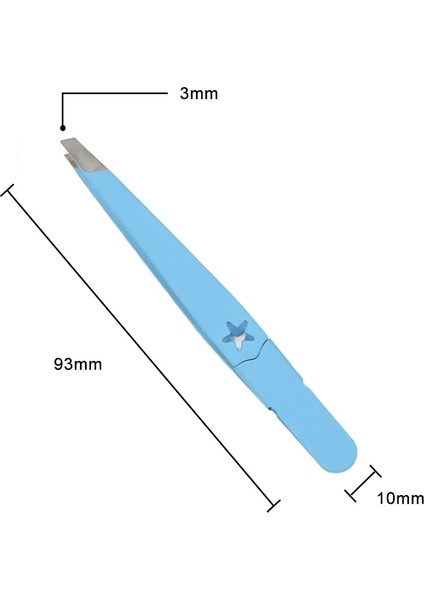 Mavi 1 Adet Kaş Cımbız Profesyonel Paslanmaz Çelik Plastik Kauçuk Saplı Kaymaz Eğimli Ucu Kirpik Klip Giyotin Makyaj Araçları (Yurt Dışından) modelleri