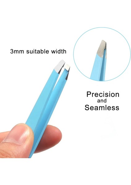 Mavi 1 Adet Kaş Cımbız Profesyonel Paslanmaz Çelik Plastik Kauçuk Saplı Kaymaz Eğimli Ucu Kirpik Klip Giyotin Makyaj Araçları (Yurt Dışından) fırsatları