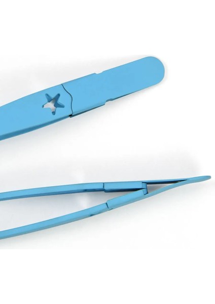 Mavi 1 Adet Kaş Cımbız Profesyonel Paslanmaz Çelik Plastik Kauçuk Saplı Kaymaz Eğimli Ucu Kirpik Klip Giyotin Makyaj Araçları (Yurt Dışından) indirimleri