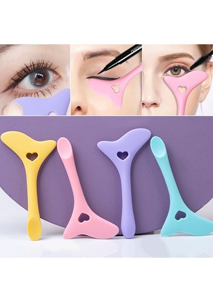 Mavi Eyeliner Makyaj Şablonları Çok Fonksiyonlu Silikon Maskara Ruj Göz Farı Makyaj Şablonu Yeniden Kullanılabilir Güzellik Makyaj Aracı (Yurt Dışından)
