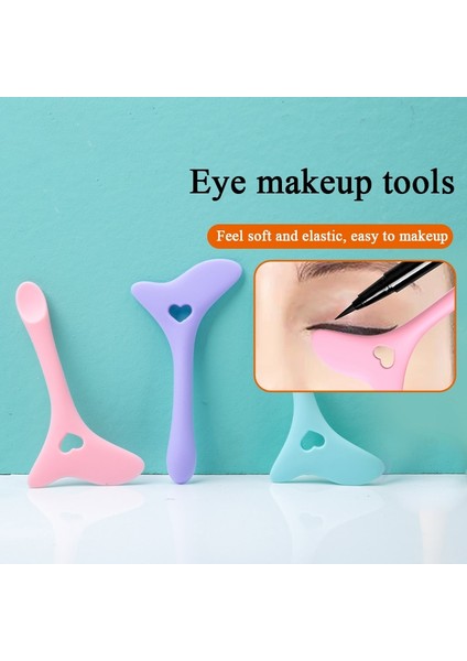 Mavi Eyeliner Makyaj Şablonları Çok Fonksiyonlu Silikon Maskara Ruj Göz Farı Makyaj Şablonu Yeniden Kullanılabilir Güzellik Makyaj Aracı (Yurt Dışından)
