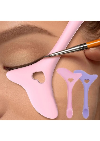 Mavi Eyeliner Makyaj Şablonları Çok Fonksiyonlu Silikon Maskara Ruj Göz Farı Makyaj Şablonu Yeniden Kullanılabilir Güzellik Makyaj Aracı (Yurt Dışından)