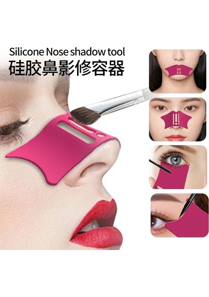 Gül Kırmızı Silikon Burun Makyaj Yardımı Burun Gölgeler Makyaj Aracı Profesyonel Eyeliner Makyaj Şablonları Kozmetik Yardımcı Tamir Araçları (Yurt Dışından) modelleri