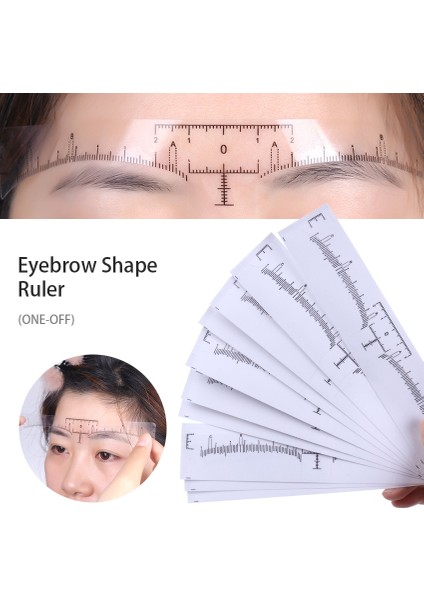 Tek Kullanımlık 10 Adet/paket Kaş Cetvel Etiket Göz Kaş Stencil Kaş Hattı Yapıştırıcı Microblading Kılavuzu Kalıcı Makyaj Aracı (Yurt Dışından)