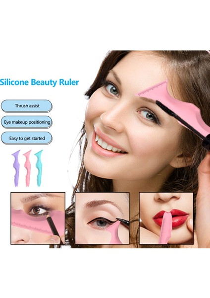 Yeşil Eyeliner Stencil Kanat Ipuçları Silikon Kedi Göz Astar Stencil Yeni Başlayanlar Için Çok Fonksiyonlu Yeniden Kullanılabilir Aplikatör Makyaj Aracı (Yurt Dışından)