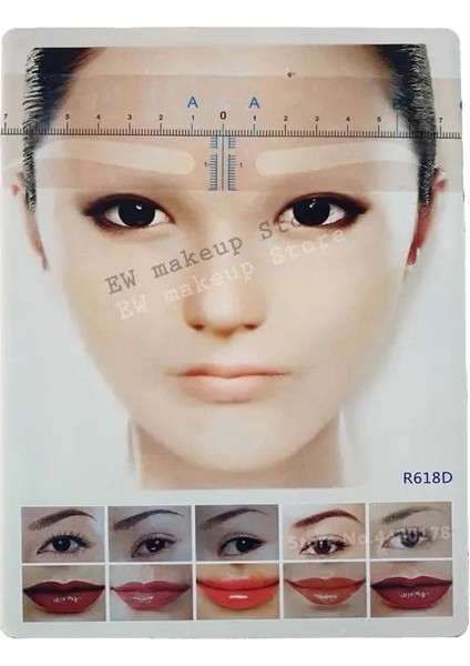 Altın 10 Adet Tek Kullanımlık Microblading Kaş Etiket Cetvel Kaş Cetvel Stencil Kaş Şablonu Kaş Kartı Makyaj Dövme Aksesuarları (Yurt Dışından)