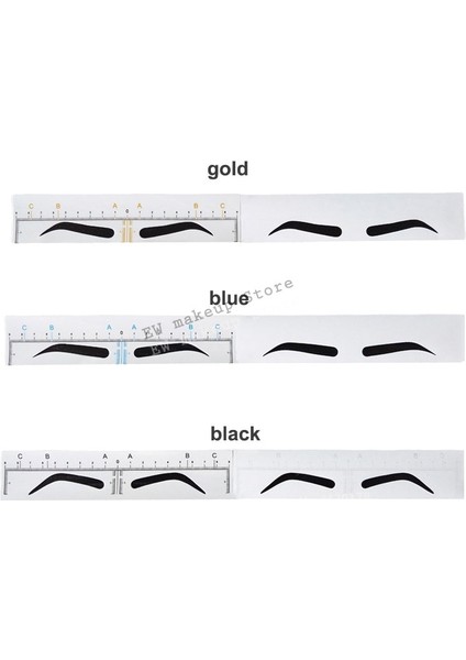 Altın 10 Adet Tek Kullanımlık Microblading Kaş Etiket Cetvel Kaş Cetvel Stencil Kaş Şablonu Kaş Kartı Makyaj Dövme Aksesuarları (Yurt Dışından)