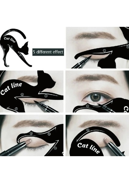 4 Adet 2/4/10 Adet Kedi Hattı Eyeliner Şablonlar Siyah Pro Göz Makyajı Aracı Göz Şablonu Şekillendirici Modeli Kolay Makyaj Basit Araç Seti Kılavuzu (Yurt Dışından)