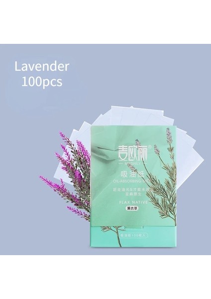 Lavanta 00 100 Adet Gül Esansiyel Yağı Emici Kağıt Yağ Kontrolü Kurutma Yüz Temiz Kağıt Yağı Tutma Nem Güzellik Makyaj Aracı Kaldırmak (Yurt Dışından)