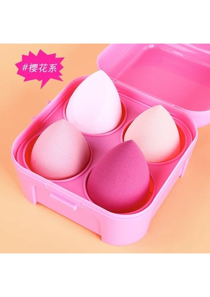 Pembe 4 Adet Kozmetik Puf Seti Güzellik Yumurta Pürüzsüz Makyaj Süngeri Tozu Likit Fondöten Kapatıcı Krem Kadın Yüz Makyaj Aracı (Yurt Dışından)