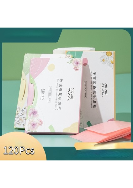 No.6 120P Papatya 100-120 Adet/kutu Gül Yüz Emici Kağıt Yağ Kontrol Mendilleri Yeşil Çay Sayfası Yağlı Yüz Kurutma Paspas Doku Makyaj Yüz Bakımı (Yurt Dışından)