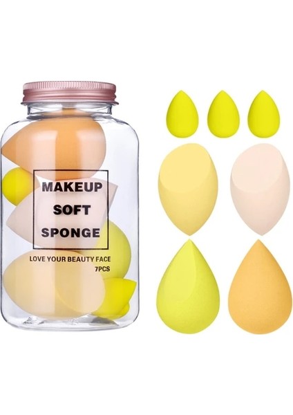 Mango Için Sarı 7 Adet Makyaj Blender Sünger Toz Kapatıcı Fondöten Kapatıcı Noktalama Süper Yumuşak Güzellik Yumurta Kızlar Kozmetik Aracı (Yurt Dışından)