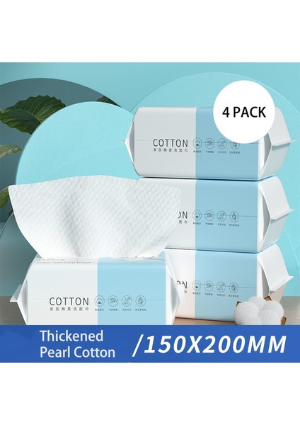 4 Paket 15-20 cm 400 Yaprak Tek Kullanımlık Yüz Havlusu Yumuşak Keseler Yüz Temizleme Pamuklu Doku Islak Kuru Mendil Cilt Bakımı Için Makyaj Temizleme Havlusu (Yurt Dışından) indirimleri