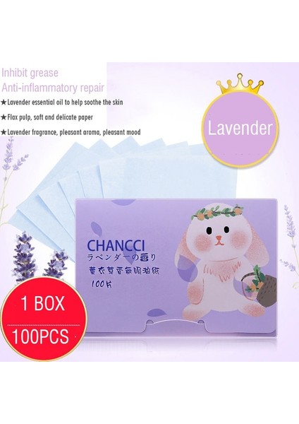 04LAVENDER 100 Adet/kutu Yüz Yağı Kurutma Kağıdı Taşınabilir Paspas Yüz Mendil Yüz Temizleyici Yağ Kontrolü Yağ Emici Yüz Temizleme Araçları Yeni (Yurt Dışından)