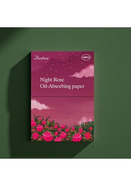 B-Gece Gül Yüz Yağı Kurutma Kağıdı Taşınabilir Ekstraksiyon Keten Kokusu Ferahlatıcı Yağ Kontrolü 100 Parça Yağ Kurutma Kağıdı Makyaj Aracı (Yurt Dışından)