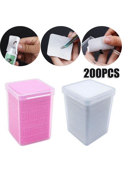 Pembe 200 Adet/kutu Kirpik Tutkal Sökücü Kağıt Pamuk Kirpik Uzatma Tutkal Mendil Temizleyici Pedleri Tıkanmayı Önler Şişe Ağız Makyaj Araçları (Yurt Dışından)