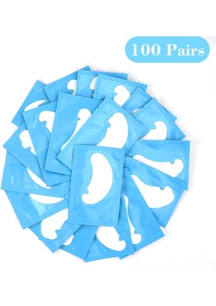 100 Adet Mavi Göz Yamaları Jel Pedleri Kirpik Uzatma Kaldırma Aksesuarları Etiket Kağıdı Kirpik Uzatma Malzemeleri Ped Jel Makyaj Araçları (Yurt Dışından)