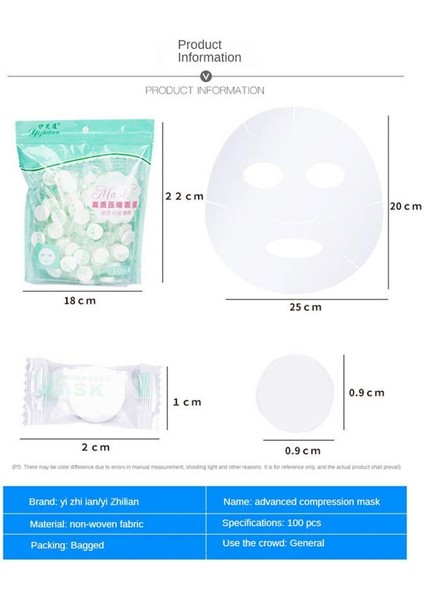 404320 1 Adet 1 ~ 10 Adet Pamuk Ped Hidroterapi Ultrafinas Diy Kozmetik Pamuk Cilt Bakımı Kompakt Iyi Yardımcı Mini Yüz Maskesi Sıkıştırma (Yurt Dışından)