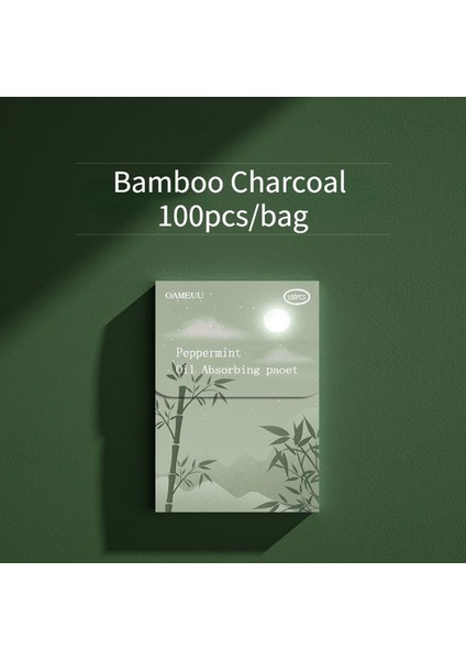 Bambu 100 Adet/torba Yüz Emici Yağ Kontrol Kağıdı Nane Mendil Yağ Temizleme Emici Levha Matcha Yağlı Yüz Kurutma Kağıdı Makyaj Yaz (Yurt Dışından)