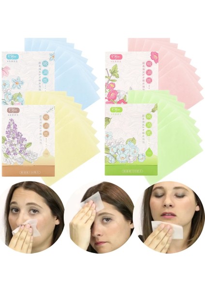 Mavi 100 Adet Yüz Yağ Kurutma Kağıdı Paspas Mendil Yüz Emici Kağıt Temizleyici Yağ Kontrolü Yağ Emici Yüz Temizleme Makyaj Araçları (Yurt Dışından) fiyatları