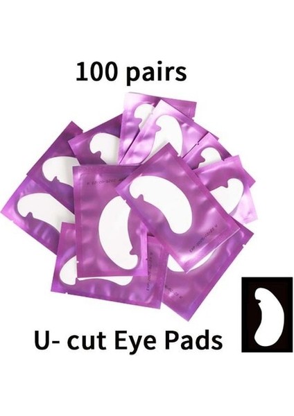 100 Adet-Ucut-Mor 50/100 Pairs Göz Pedi Kirpik Pedi Jel Yama Yama Kirpik Altına Aşılı Yanlış Kirpik Uzatma Kağıt Etiket Makyaj (Yurt Dışından)